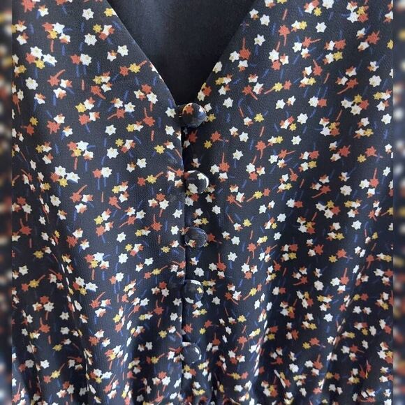 Madewell  Floral Mini Dress (Re)sourced Georgette Button-FrontSize S - Picture 7 of 11